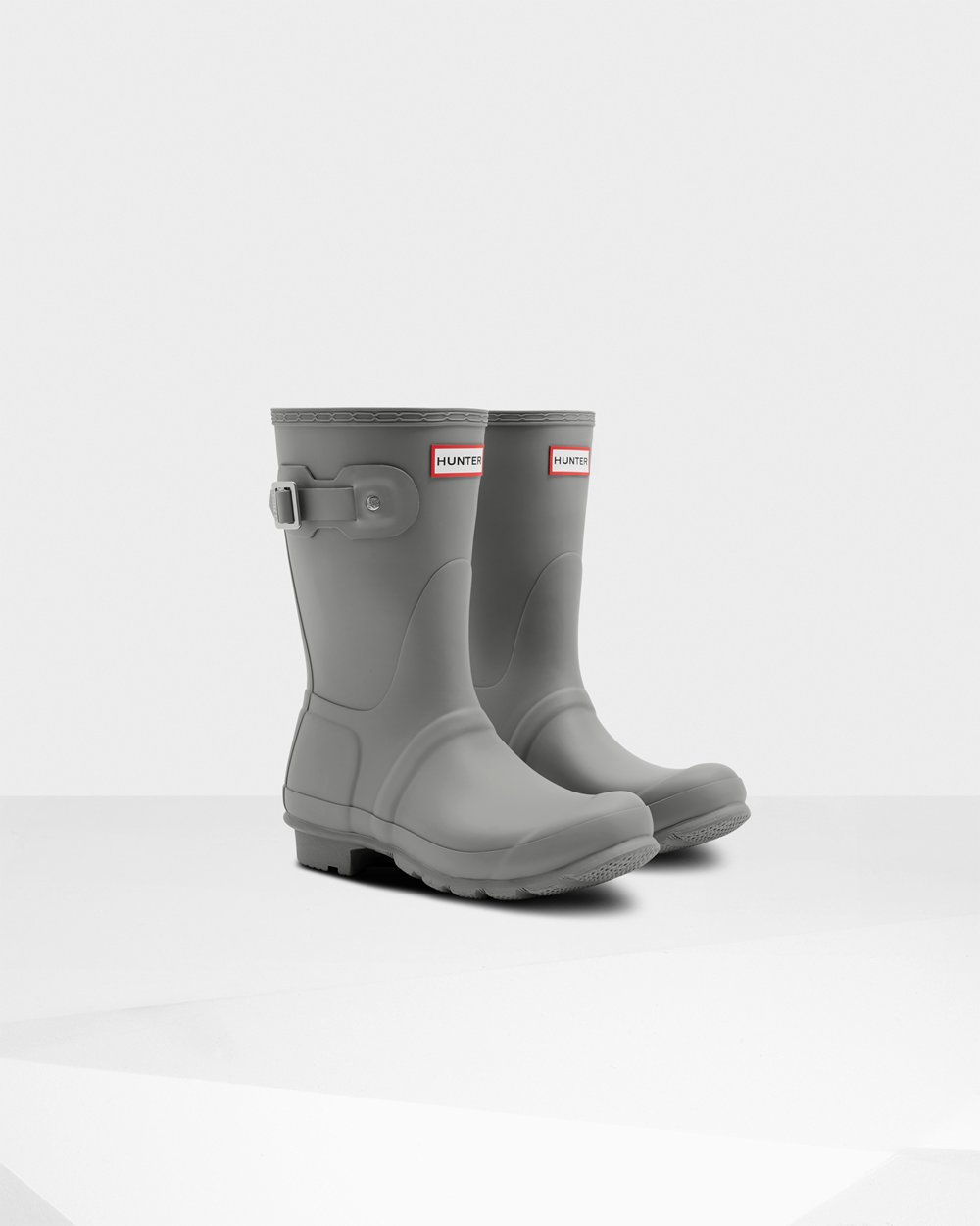 Womens Short Rain Boots - Hunter Original (02GCOUFWR) - Grey